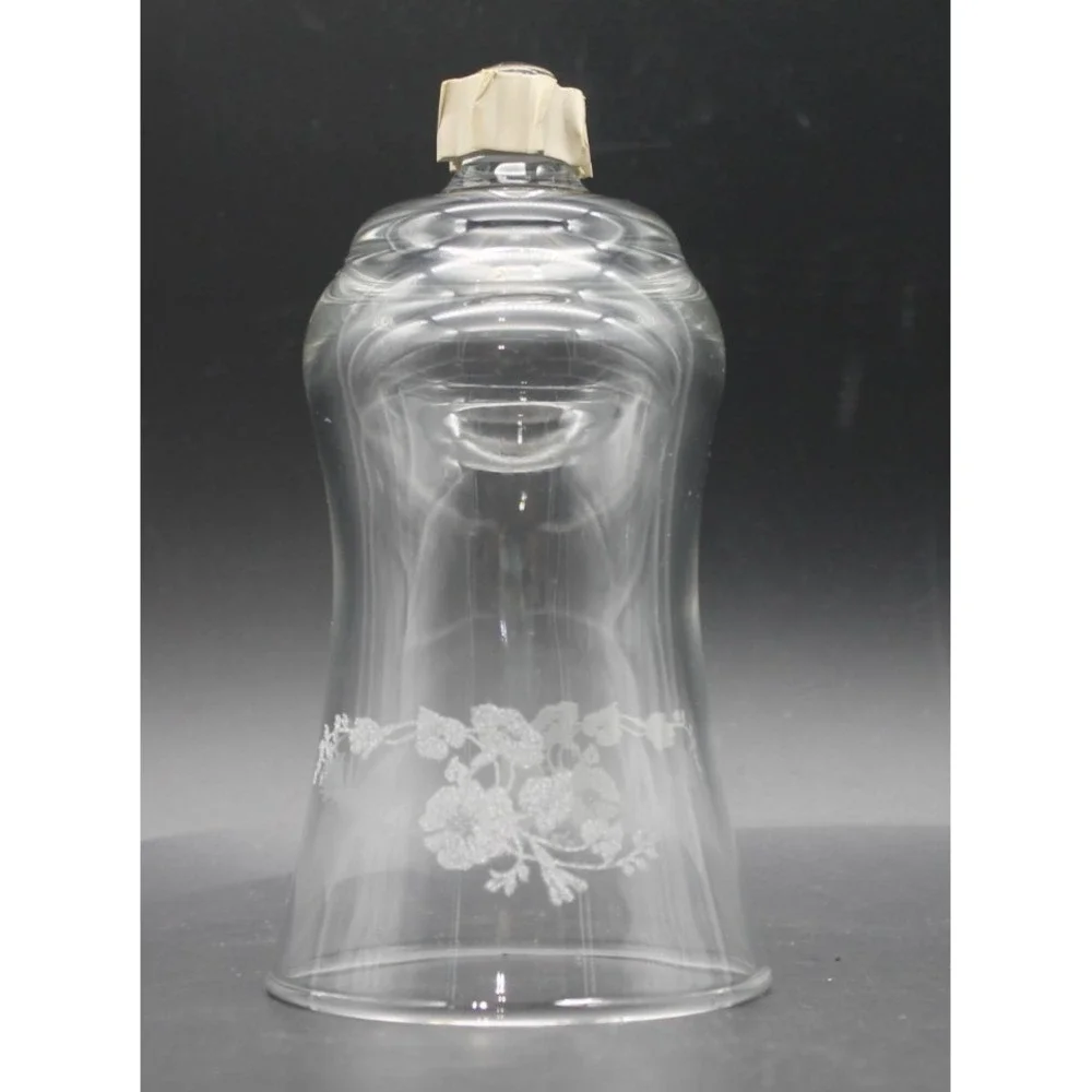 Etched Glass Votive Candle Cup Insert Floral Design Replacement Shade 5.38in